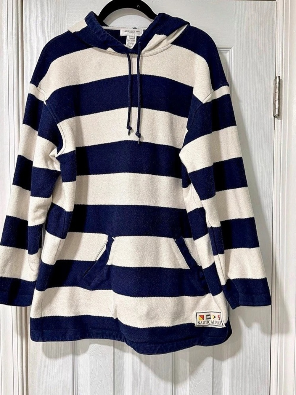 Jones New York Nautical Sport Striped Hoodie